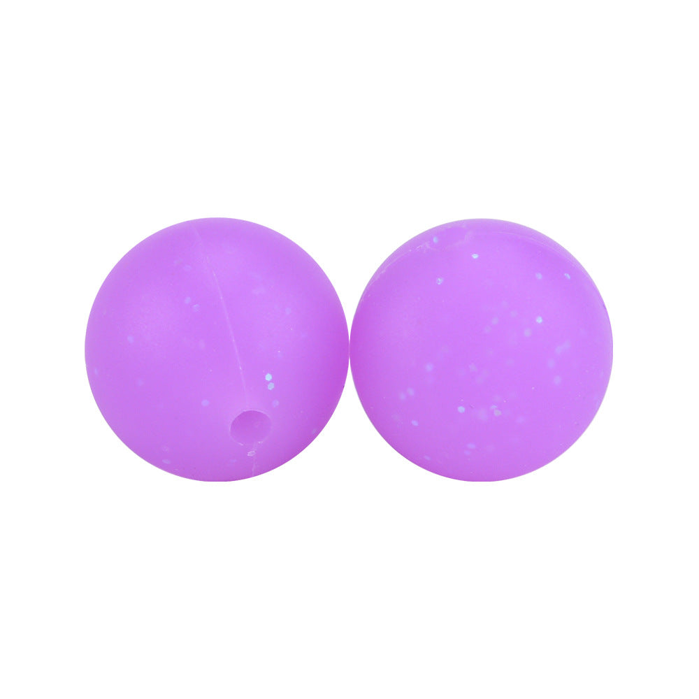 Wholesale 100PCS Silicone Glitter Powder 12/15MM Baby Teeth Grinding Macaron Color Round Beads